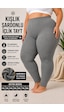 Medament Büyük Beden Gri Şardonlu Kışlık İçlik Tayt - 2xl-8xl