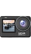 Sjcam SJ10 Pro Dual Screen 20MP 4K60 8X Dijital Zoom 154° 240FPS Kılıfsız 5M Dalış H.265 1300mAh Aksiyon Kamerası Siyah