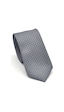 Gaffy Mavi Nokta Desenli Gri Dokuma Kumaş Mendilli Slim Fit Kravat // Sdk-2510-4 Gri