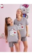 Siyah İnci Lisanslı %100 Pamuk Çok Renkli Bisklet Yaka Şort Pijama Takım Hk101 Gri Siyah İnci Lisanslı %100 Pamuk Çok Renkli Bisklet Yaka Şort Pijama Takım Hk101 Gri