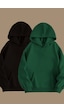 Blackjack Giyim Unisex Gri Siyah 2'li Kapüşonlu Oversize Sweatshirt Hoodie Siyah-yesil Blackjack Giyim Unisex Gri Siyah 2'li Kapüşonlu Oversize Sweatshirt Hoodie Siyah-yesil