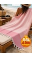 Calmera Çizgili Peştemal Pamuk - Doğal Saçaklı Plaj, Deniz, Havuz, Spa, Sauna, Spor, Seyahat Havlu - Pembe Calmera Çizgili Peştemal Pamuk - Doğal Saçaklı Plaj, Deniz, Havuz, Spa, Sauna, Spor, Seyahat Havlu - Pembe