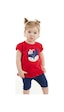 Denokids Kırmızı Tilki Kız Bebek Tunik Tayt Takım Renkli Çok Renkli