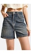 it's basic Kadın Koyu Tint Diana 2s6 Mom Fit Midi Boy Denim Şort K.tint