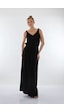 Unique Mode V Yaka Oversize Maxi Elbise - Minimalist Stil Siyah