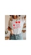 Herkesemoda Kalpler Baskı Detaylı Basic T-shirt Beyaz Herkesemoda Kalpler Baskı Detaylı Basic T-shirt Beyaz