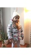 Freemen Kız Çocuk Polarlı Kürklü Kapüşonlu Girls Yazılı Kelebek Desenli Kışlık Şişme Mont Kaban Parka Çok Renkli