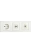 Ovivo Grano Beyaz Üçlü Set Topraklı Priz+tv Prizi+nümeris+üçlü Çerçeve
