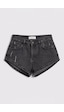 it's basic Kadın Koyu Füme 11s6-1 Süper Mini %100 Koton Denim Şort Çok Renkli