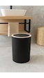 İndecor Houseware Liza Beyaz Çizgili Yuvarlak Banyo Çöp Kovası - Mutfak Çöp Kutusu - Ofis Çöp Kovası 5 Litre Siyah