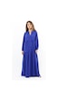 Ritnice Prive Kadın Base %100 Viskon Saks Mavi Maksi Boy Yazlık Elbise