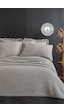 Evlen Home %100 Pamuk Çift Kişilik Özel Taş Yıkama Yatak Örtüsü Lüks Yumuşak Dayanıklı Modern Vitali Bej