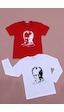 Fyk Kids 2'li Atatürk-imza Farklı Desenli Erkek-kız Çocuk T-shirt Beyaz Kırmızı - Beyaz