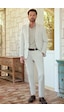 İmza Kendinden Desenli Mono Yaka 6 Drop Slim Fit Takım Elbise 1001260162 Bej