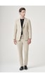 İmza Bej Mono Yaka 6 Drop Slim Fit Beli Lastikli Takım Elbise 1001260194 Koyu Bej