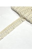 Krem Pamuk Püskül Şerit / Otantik Şerit / 4 Cm / 1 Metre / Psk121