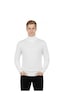 Deepsea Erkek Beyaz Tam Balıkçı Yaka Yanları Desenli Slim Fit Boğazlı Triko Kazak 2505495 Beyaz