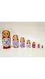 Mobgift Ahşap Tombul Iç Içe Matruşka Bebek 7li Set Kırmızı