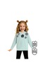 Kız Çocuk Çiçek Desenli Triko Mint Uzun Kollu Sweatshirt 4-10 Yaş