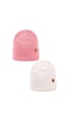 Sayzen Your Shine Unisex Basic Katlamalı 2'li Bere Set Pembe-beyaz