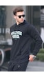 Madmext Siyah Baskılı Kapüşonlu Sweatshirt 6149-siyah Siyah