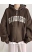 Uyguntarz Unisex Sandiego Baskılı Oversize Sweatshirt Kahverengi