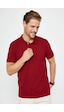 Tudors Erkek Slim Fit Dar Kesim Pamuklu Yumuşak Dokulu Serin Tutan Kumaş Düz Pike Bordo Polo Yaka Tişört-30770 Bordo