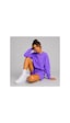 Herkesemoda Hüppy Baskılı Kadın Oversize Şortlu Sweatshirt Eşofman Takımı Mor