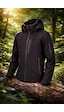 Vatan Tekstil Erkek Slim Fit Softshell Kapüşonlu Erkek Mont Su İtici Rüzgar Geçirmez Siyah