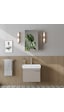 Likya Lavabolu Banyo Dolabı Takımı, Mdflam Tek Kapaklı Lavabolu 59 Cm Banyo Alt Dolabı + Üst Dolabı Kumtaşı