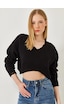 Shade Kadın Crop Triko Kazak 20246925 - Siyah Shade Kadın Crop Triko Kazak 20246925 - Siyah
