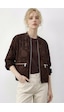 Shade Kadın Fermuarlı Şifon Empirme Oversize Ceket 2913 60286024 - Acı Kahve Kahverengi