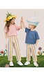 Mshb&g Çizgili Dokuma Unisex Kız Erkek Çocuk Dokuma Pantolon İlkbahar-yaz 2-8 Yaş Çok Renkli