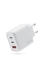 Polosmart Pbs135 65w Pd Hızlı Şarj Adaptörü 2 Type-c + Usb Çıkış 3 Port Güvenli Şarj Beyaz