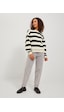 Jack & Jones Jjxx Rahat Kesim Çizgili Siyah - Ekru Kadın Sweat 12243288 001