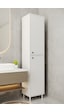 Aeka Ae-2027 Lina 2 Kapaklı Çok Amaçlı Dolap 40x180 Cm Raflı Dar Yüksek Boy Banyo Çok Bölmeli Depolama Dolabı Beyaz