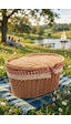 Atbyhome Hasır Piknik Sepeti Kapaklı Ve Bezli Rattan Sepet Organizer 40x29x18 Kahverengi
