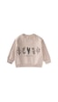 Cigit Ağaç Baskılı Sweatshirt 1-7 Yaş Kum Kum Rengi