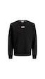 Jack & Jones Erkek Jjpan Bisiklet Yaka Logo Detaylı Sweatshirt 12310759 Siyah