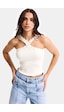 it's basic Kadın Ekru S6-101 Crop Parlak Taş Detaylı Boyundan Askılı Tasarım Body