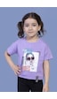 Toontoy Kids Toontoy Kız Çocuk Dijital Baskılı Tişört Lila