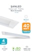 120 Cm 40 Watt Yatay Led Bant Armatür-trafolu Beyaz Işık -4 Adettir