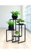 Dekoratif Metal 4 Raflı Saksılık Katlı Dikey Saksı Standı Çiçeklik Bahçe Ve Balkon Dekoru Garden Siyah