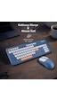 Soft Touch Kablosuz Klavye Mouse Set Lacivert + Beyaz Smk-687 Diğer