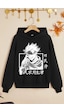 Çocuk Jujutsu Kaisen Baskılı Sweatshirt Siyah