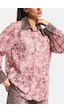 it's basic Kadın Pembe 4s6-157 Oversize Özel Tasarım Dantel Ve Gül Detaylı Denim Yakalı Gömlek Ceket