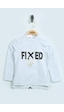 Toontoy Kız Çocuk Sweatshirt Fixed Varak Baskılı Gri Melanj