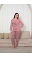 Ercan Kadın Baskı Detaylı Uzun Kollu Kalp Desenli Pijama Takım Pembe Ercan Kadın Baskı Detaylı Uzun Kollu Kalp Desenli Pijama Takım Pembe