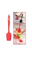 Silicolife Kaşık Spatula, Isıya Dayanıklı Yanmaz Yapışmaz Tek Parça Silikon Kaşık Spatula 27cm Kırmızı Kırmızı