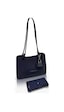 Just Polo Kadın Büyük Boy Premium Gümüş Logolu El Çantası Ve Cüzdanı Kombin Tote Bag Ebat : 22 X 34 Cm Lacivert Kombin